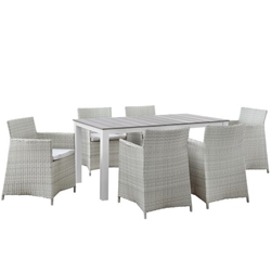 Junction 7 Piece Outdoor Patio Dining Set A - Gray White 