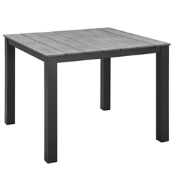 Maine 40" Outdoor Patio Dining Table - Brown Gray Style B 