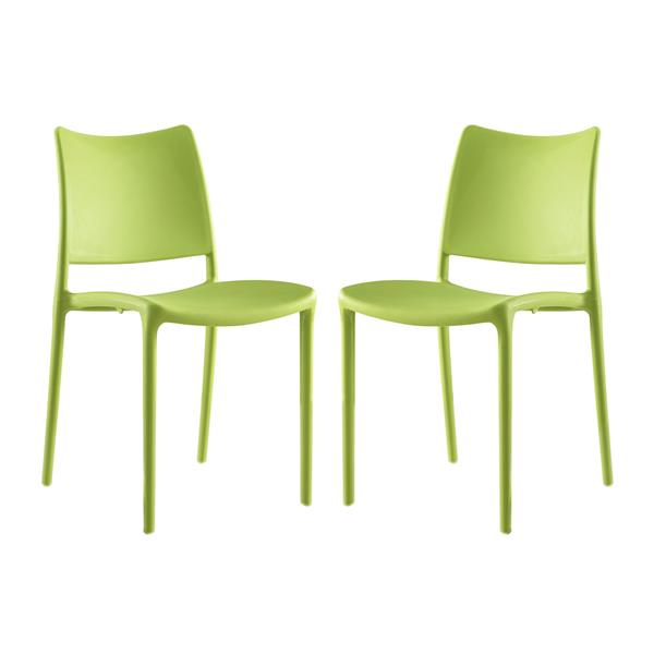 Hipster Dining Side Chair Set of 2 - Green 