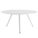 Lippa 60" Round Wood Top Dining Table with Tripod Base - White - MOD3349