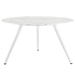 Lippa 54" Round Artificial Marble Dining Table with Tripod Base - White - MOD3350