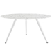 Lippa 60" Round Artificial Marble Dining Table with Tripod Base - White - MOD3351