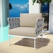 Harmony Outdoor Patio Aluminum Armchair - White Beige - MOD3493