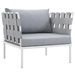 Harmony Outdoor Patio Aluminum Armchair - White Gray - MOD3494
