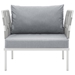 Harmony Outdoor Patio Aluminum Armchair - White Gray - MOD3494