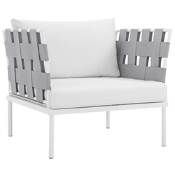 Harmony Outdoor Patio Aluminum Armchair - White White 
