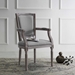Penchant Vintage French Upholstered Fabric Dining Armchair - Light Gray - MOD3504