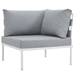 Harmony 10 Piece Outdoor Patio Aluminum Sectional Sofa Set - White Gray - MOD3557