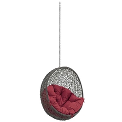 Hide Outdoor Patio Swing Chair Without Stand - Gray Red 