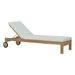 Upland Outdoor Patio Teak Chaise - Natural White - MOD3695