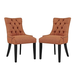 Regent Dining Side Chair Fabric Set of 2 - Orange 