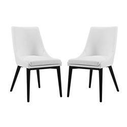 Viscount Dining Side Chair Vinyl Set of 2 - White 