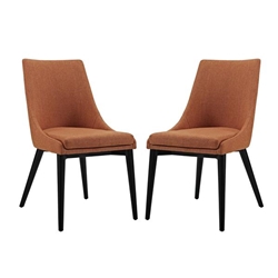 Viscount Dining Side Chair Fabric Set of 2 - Orange 