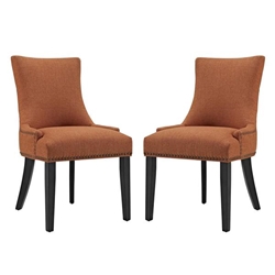 Marquis Dining Side Chair Fabric Set of 2 - Orange 