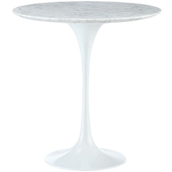 Lippa 20" Marble Side Table - White 
