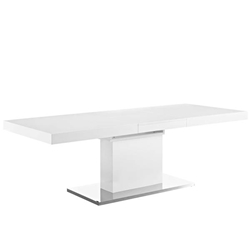 Vector Expandable Dining Table - White Silver 