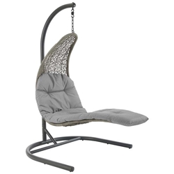 Landscape Hanging Chaise Lounge Outdoor Patio Swing Chair - Light Gray Gray 