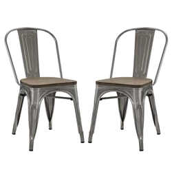 Promenade Dining Side Chair Set of 2 - Gunmetal Style B 