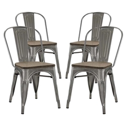 Promenade Dining Side Chair Set of 4 - Gunmetal Style B 