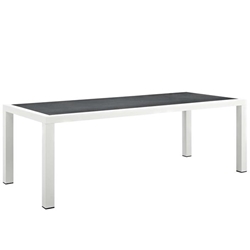Stance 90.5" Outdoor Patio Aluminum Dining Table - White Gray 