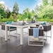 Stance 90.5" Outdoor Patio Aluminum Dining Table - White Gray - MOD4351