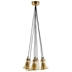 Peak Brass Cone and Glass Globe Cluster Pendant Chandelier -