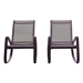 Traveler Rocking Lounge Chair Outdoor Patio Mesh Sling Set of 2 - Black Black - MOD4581