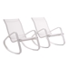Traveler Rocking Lounge Chair Outdoor Patio Mesh Sling Set of 2 - White White - MOD4583