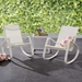 Traveler Rocking Lounge Chair Outdoor Patio Mesh Sling Set of 2 - White White - MOD4583