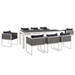 Stance 9 Piece Outdoor Patio Aluminum Dining Set - White Navy - MOD4591