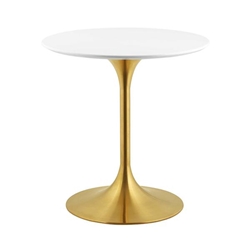 Lippa 28" Round Wood Dining Table - Gold White 