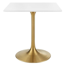 Lippa 28" Square Wood Top Dining Table - Gold White 