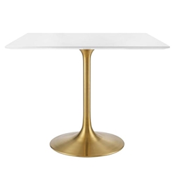 Lippa 36" Square Wood Top Dining Table - Gold White 