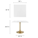 Lippa 36" Square Wood Top Dining Table - Gold White - MOD4625