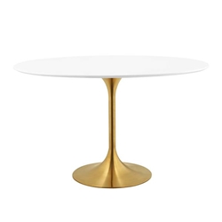 Lippa 48" Oval Wood Dining Table - Gold White 