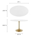 Lippa 48" Oval Wood Dining Table - Gold White - MOD4628