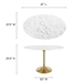 Lippa 48" Oval Artificial Marble Dining Table - Gold White - MOD4629