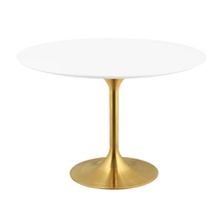 Lippa 47" Round Wood Dining Table - Gold White 