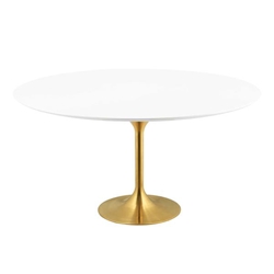 Lippa 60" Round Wood Dining Table - Gold White 