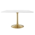 Lippa 47" Square Wood Top Dining Table - Gold White