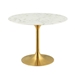 Lippa 40" Round Artificial Marble Dining Table - Gold White - MOD4644