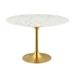 Lippa 47" Round Artificial Marble Dining Table - Gold White - MOD4645
