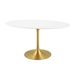 Lippa 60" Oval Wood Dining Table - Gold White - MOD4667