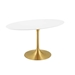 Lippa 60" Oval Wood Dining Table - Gold White - MOD4667