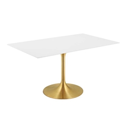Lippa 60" Rectangle Wood Dining Table - Gold White 