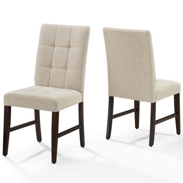 Promulgate Biscuit Tufted Upholstered Fabric Dining Chair Set of 2 - Beige 
