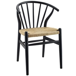 Flourish Spindle Wood Dining Side Chair - Black 
