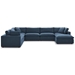 Commix Down Filled Overstuffed 7 Piece Sectional Sofa Set - Azure - MOD4868