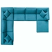 Commix Down Filled Overstuffed 7 Piece Sectional Sofa Set - Teal - MOD4871