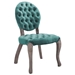Exhibit French Vintage Dining Performance Velvet Side Chair - Teal - MOD4876